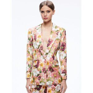 Alice + Olivia Justin Juniper Floral Rose Blazer 6